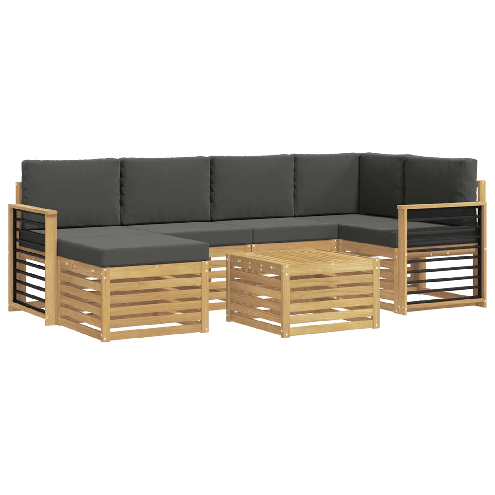 Set vanjskih sofa 7 pcs Bijela i antracit Poliester