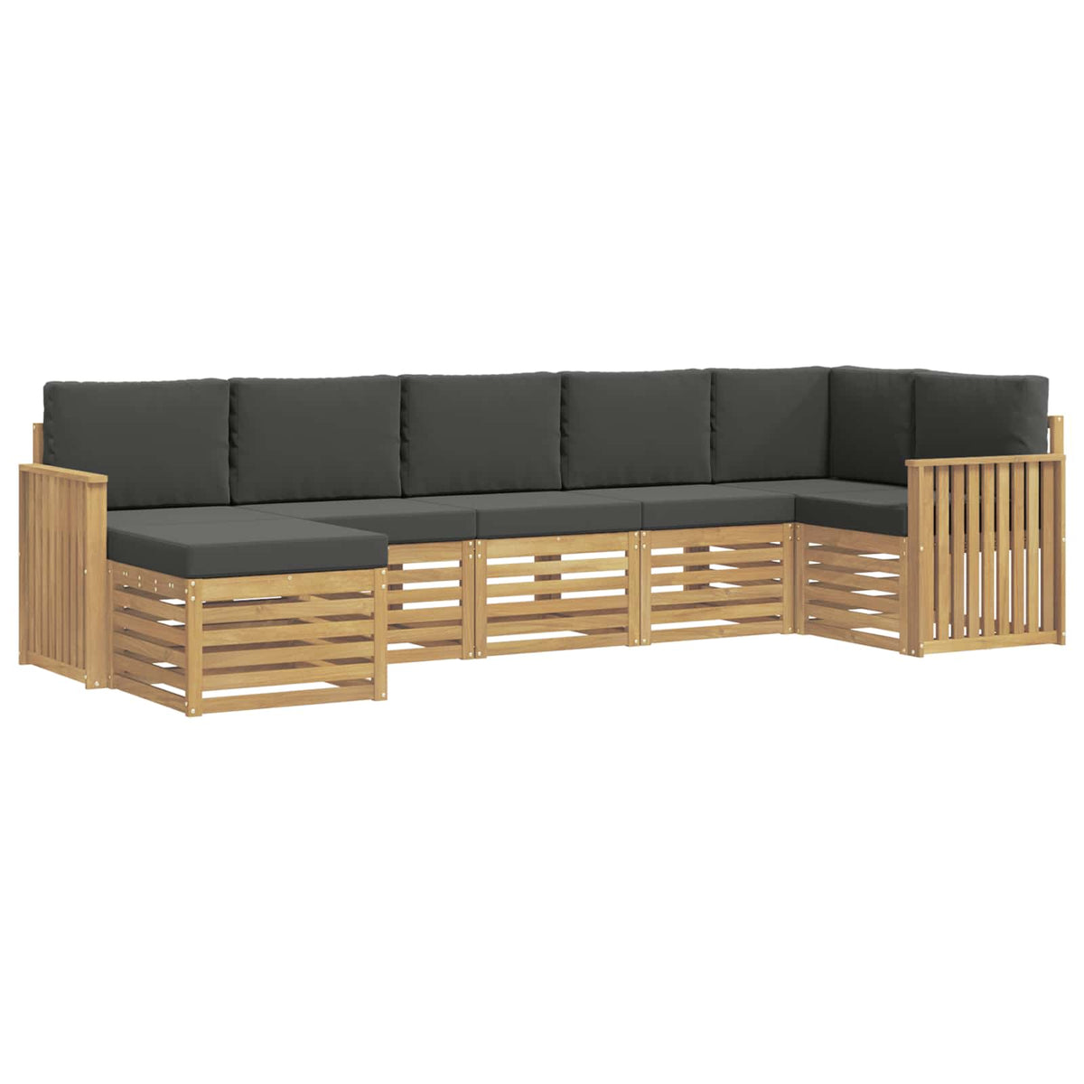 Set vanjskih sofa 7 kom. Bijela i antracit 306 x 128,5 x 73 cm