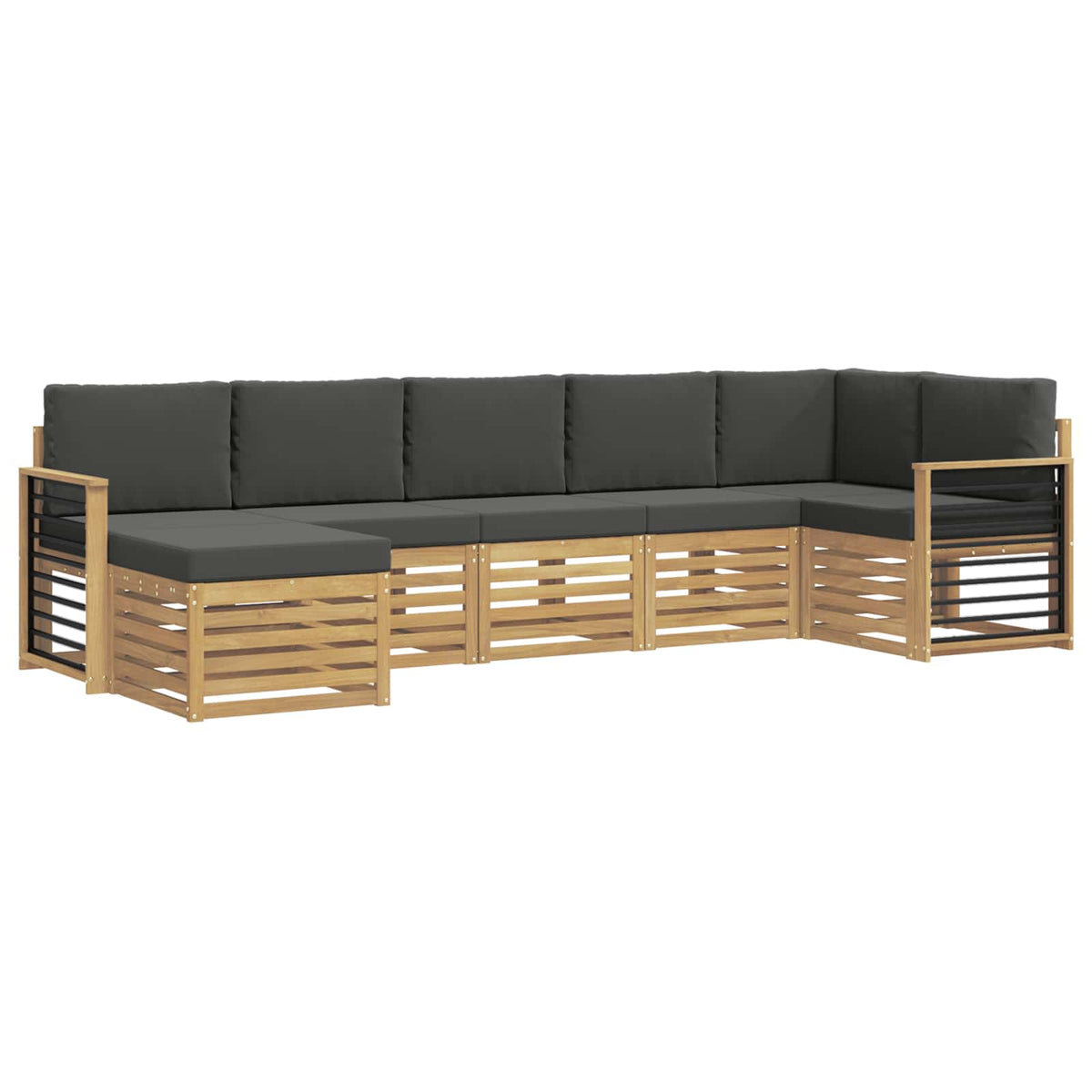 Set vanjskih sofa 7 kom. Bijela i antracit 306 x 128,5 x 73 cm
