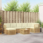 Set vanjskih sofa 8 kom. Bijela i krem Poliester