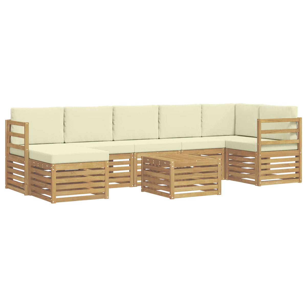 Set vanjskih sofa 8 kom. Bijela i krem Poliester