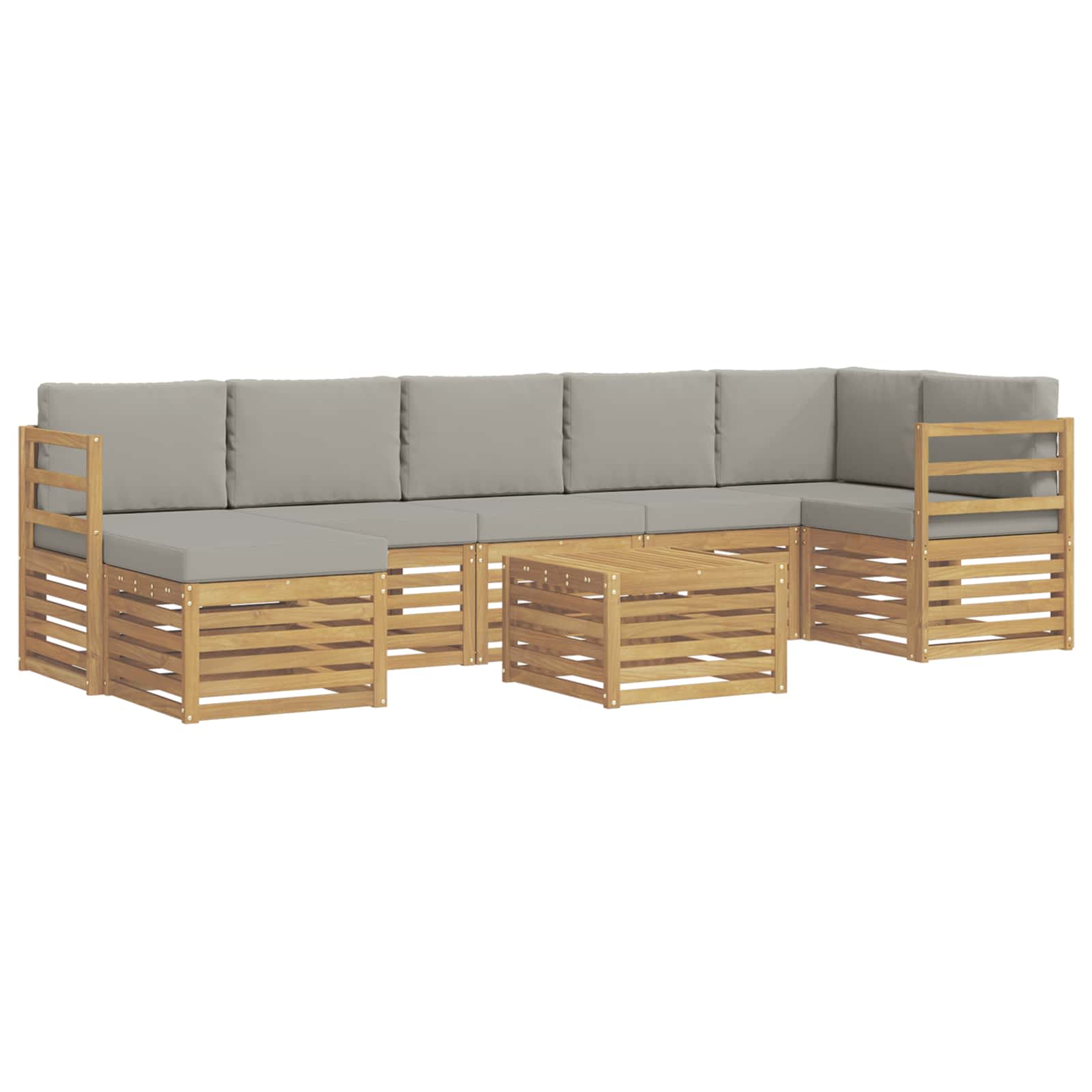 Set vanjskih sofa 8 pcs Bijela i svjetlosiva 59 x 59 x 37 cm