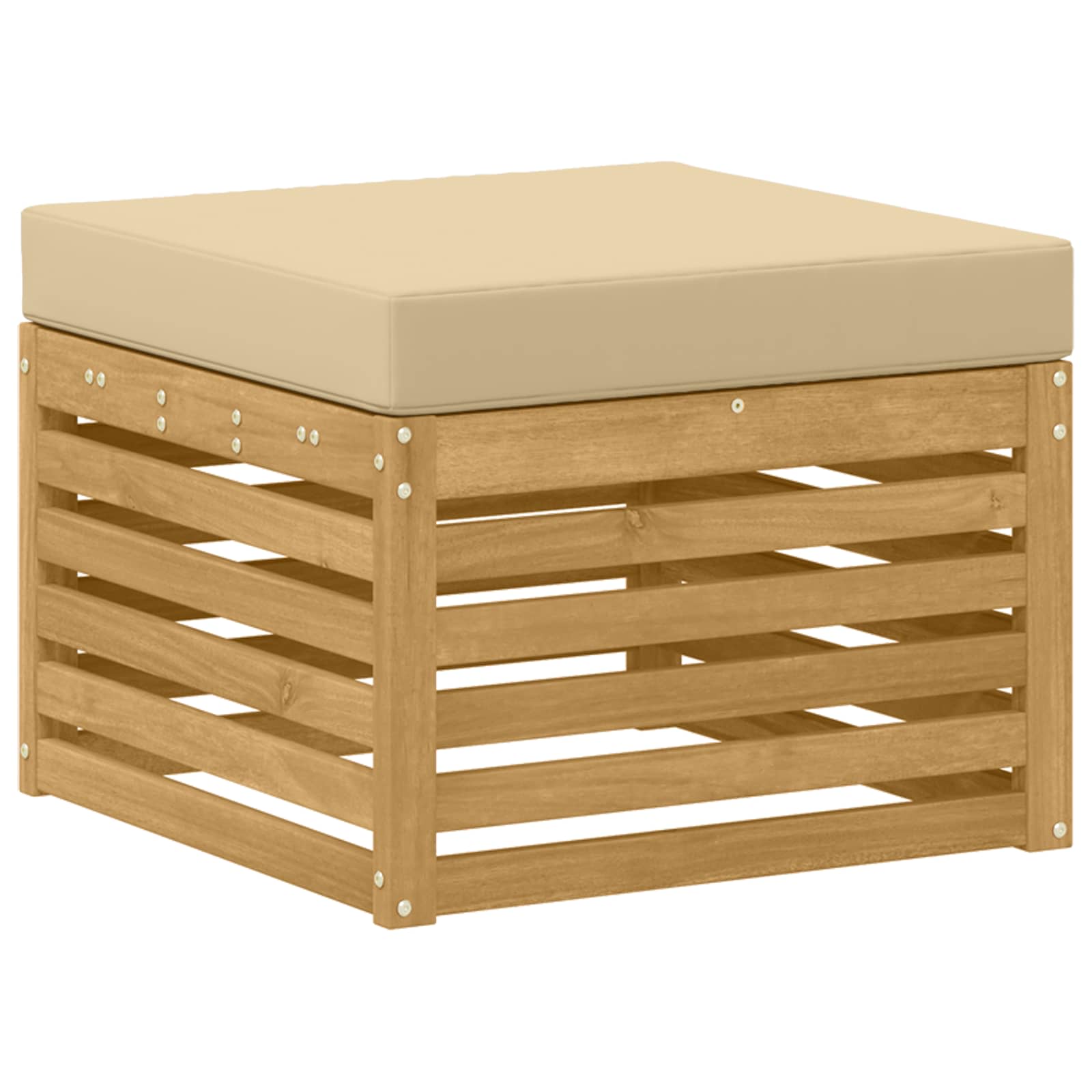 Set vanjskih sofa 8 pcs Bijela i bež 59 x 59 x 37 cm Poliester