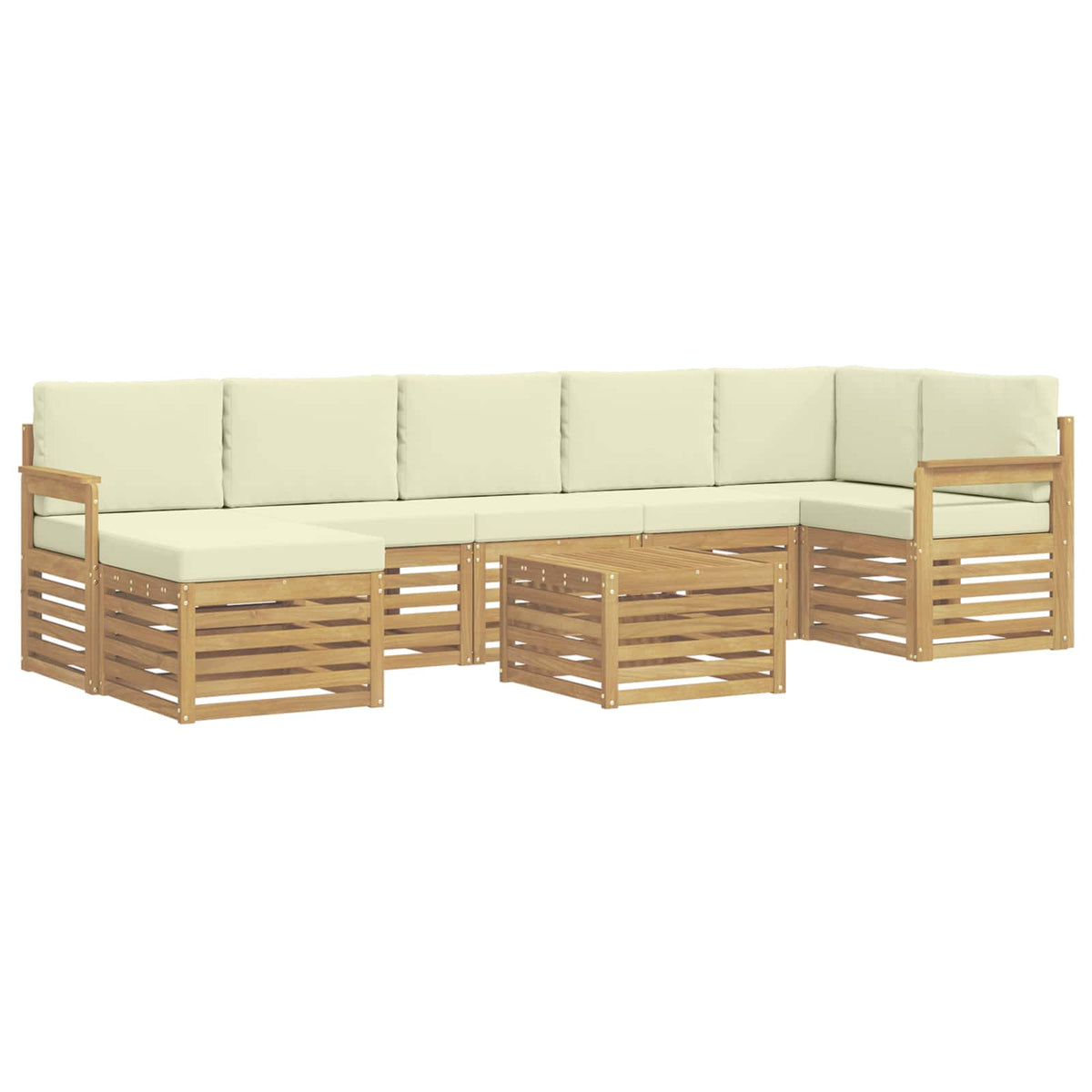 Set vanjskih sofa 8 kom. Bijela i krem Poliester