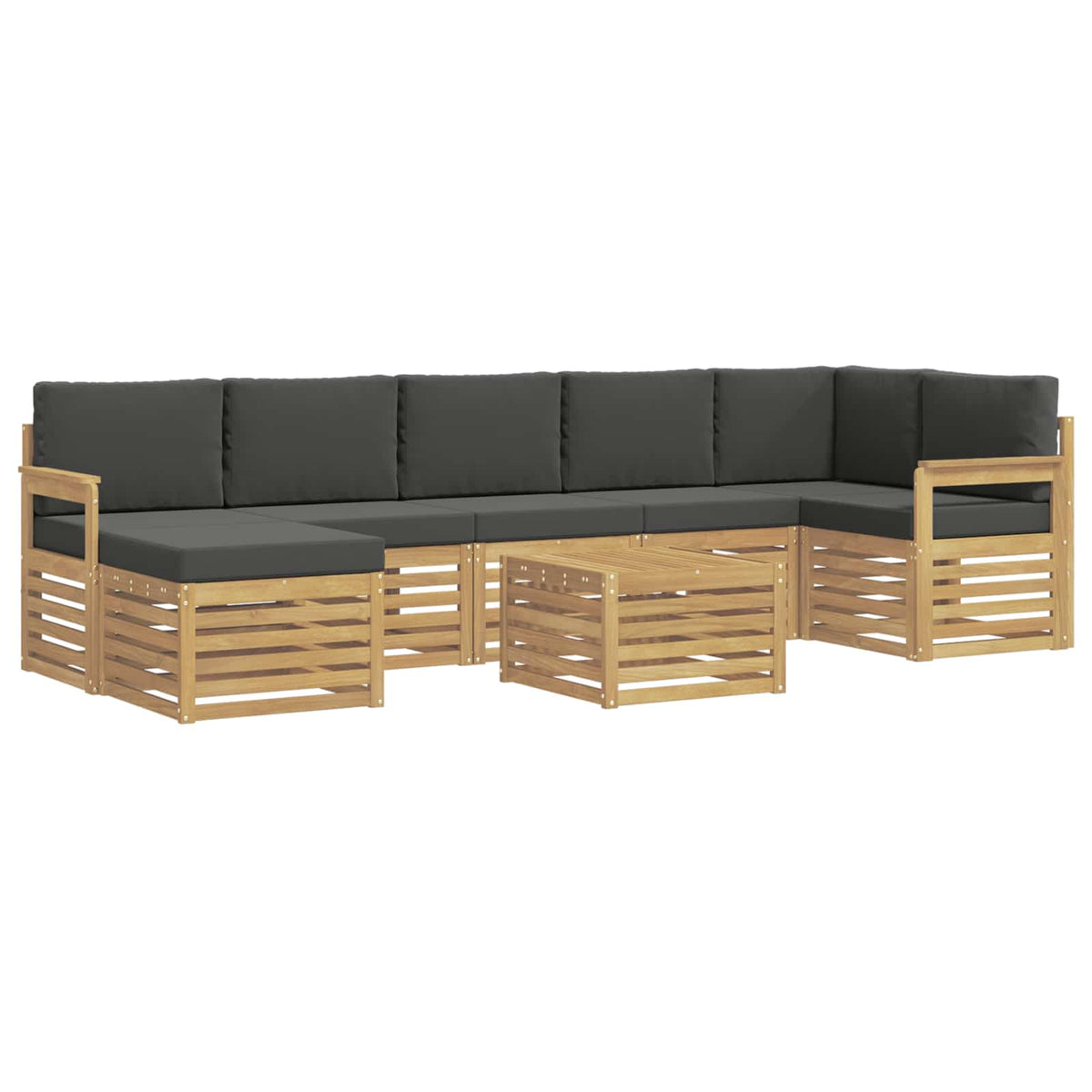 Set vanjskih sofa 8 kom. Bijela i antracit Poliester