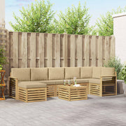 Set vanjskih sofa 8 kom. Bijela i bež Poliester
