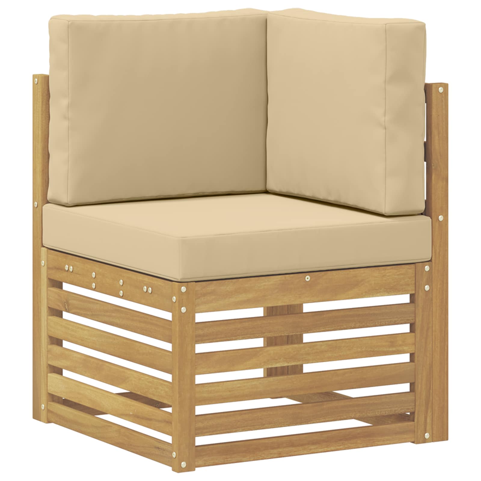 Set vanjskih sofa 8 pcs Bijela i bež 59 x 59 x 37 cm Poliester