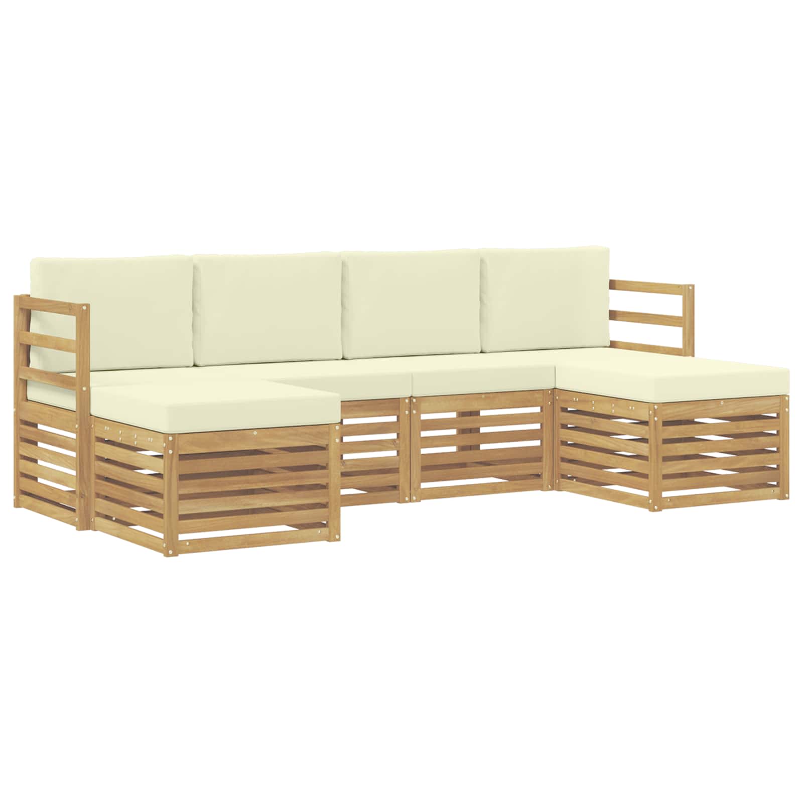 Set vanjskih sofa 6 pcs Bijela i krem 245 x 122,5 x 73 cm