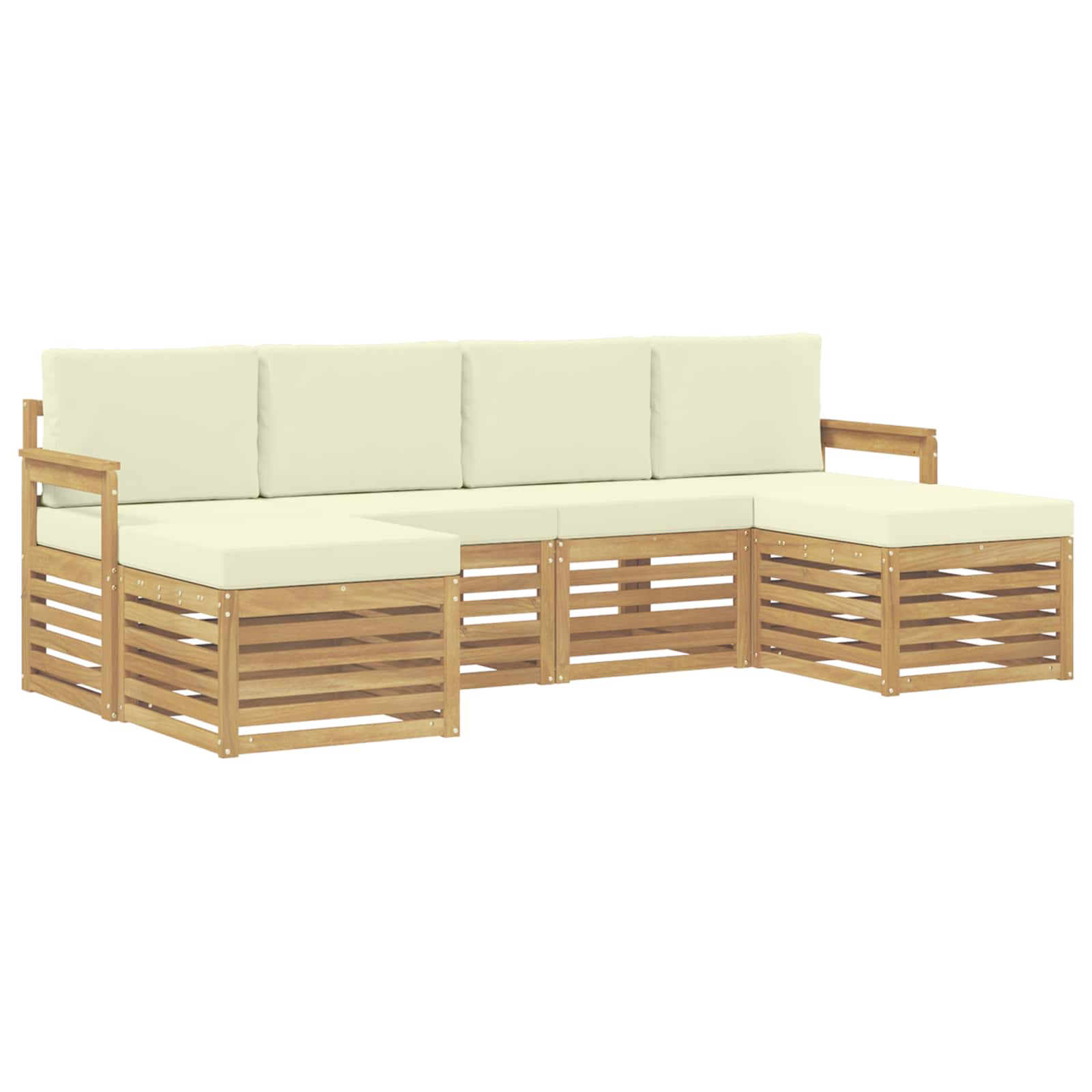 Set vanjskih sofa 6 pcs Bijela i krem 249 x 122,5 x 73 cm