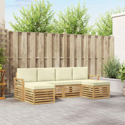 Set vanjskih sofa 6 pcs Bijela i krem 253 x 122,5 x 73 cm