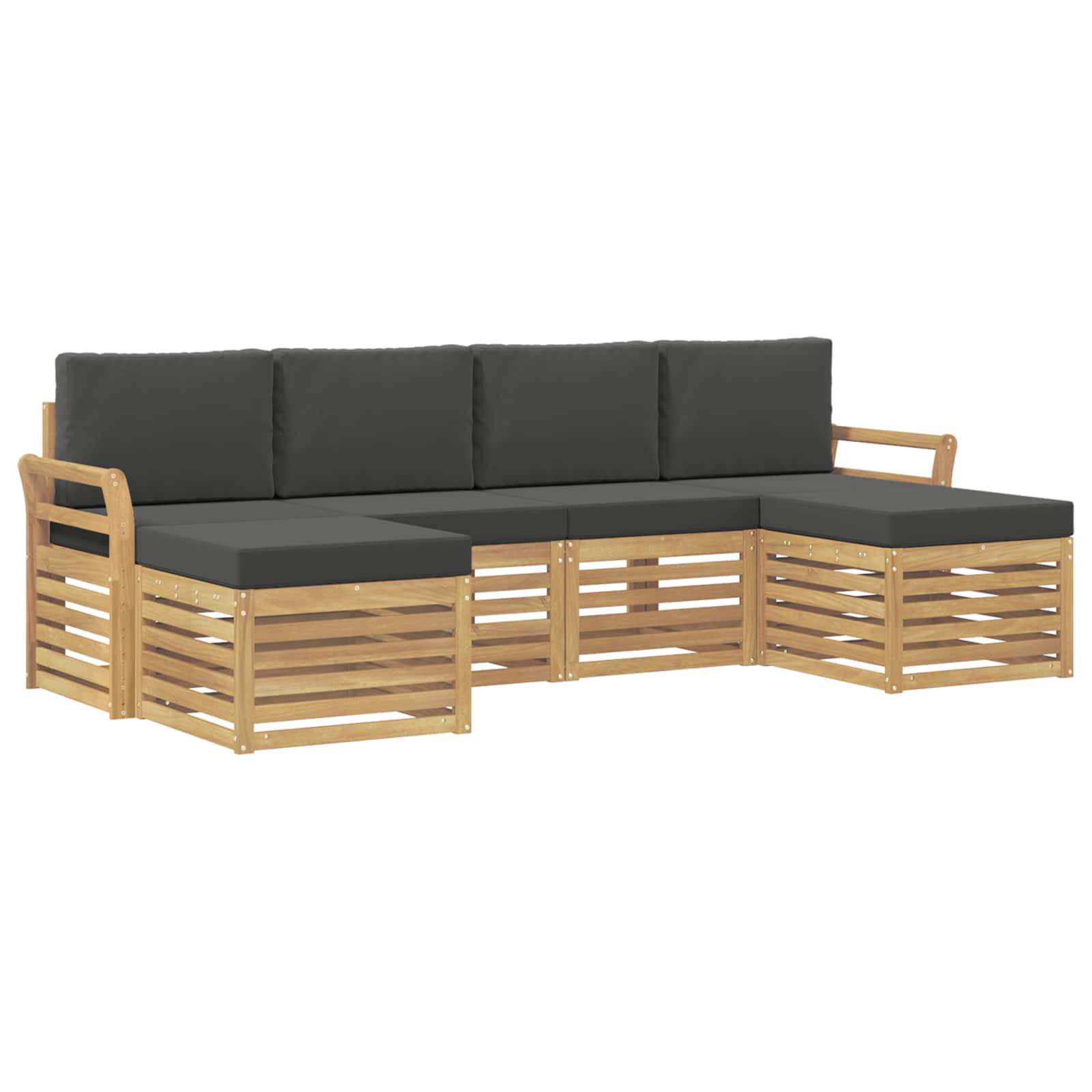 Set vanjskih sofa 6 pcs Bijela i antracit 253 x 122,5 x 73 cm