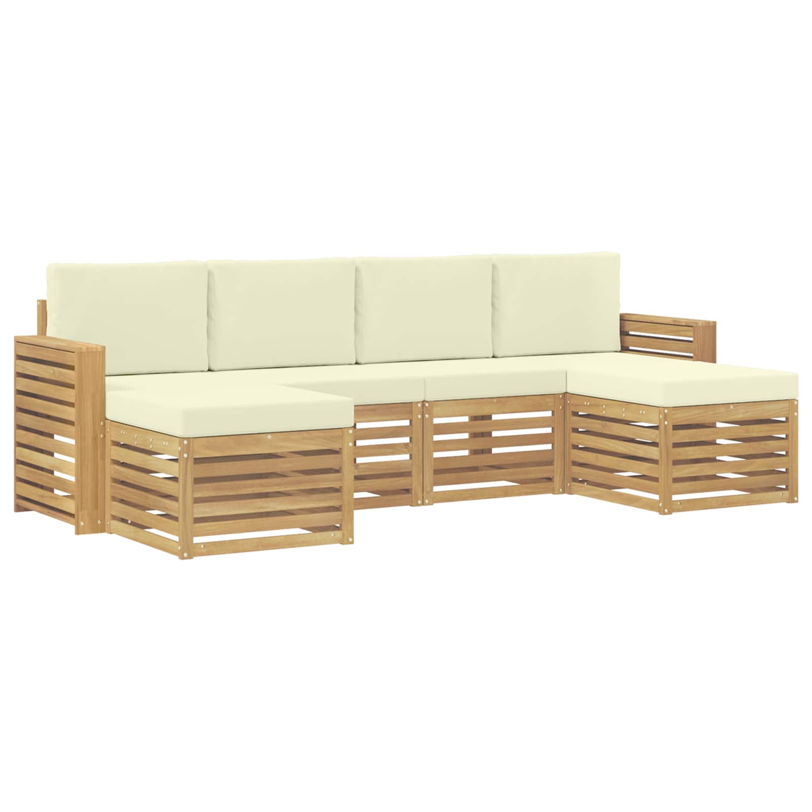 Set vanjskih sofa 6 pcs Bijela i krem 257 x 122,5 x 73 cm