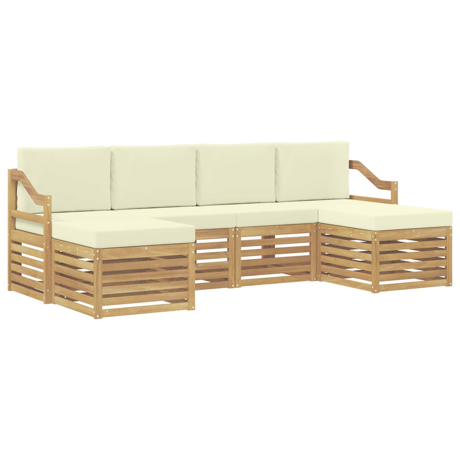 Set vanjskih sofa 6 pcs Bijela i krem 245 x 122,5 x 73 cm