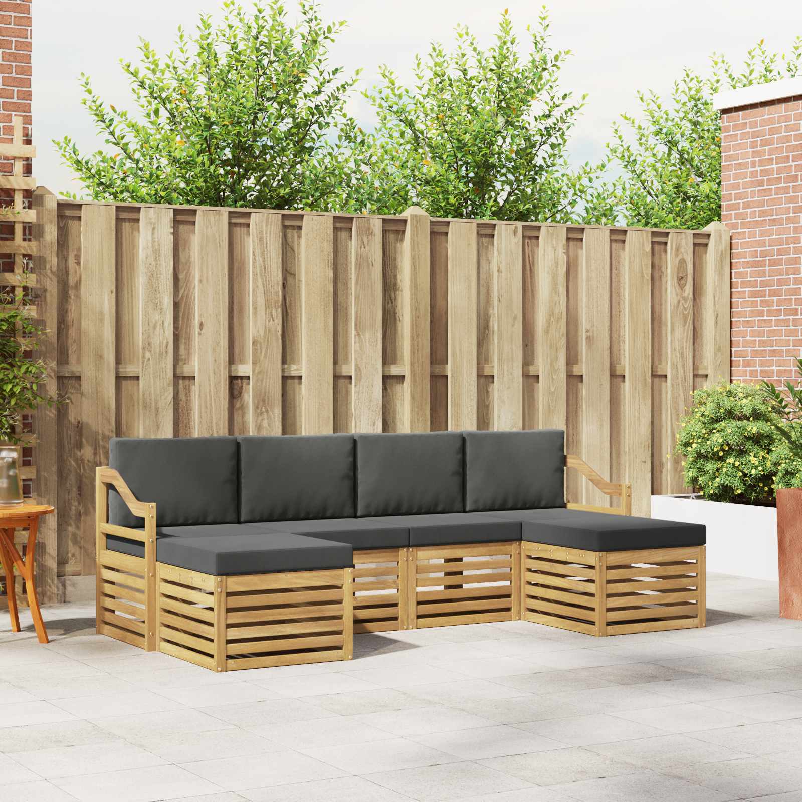 Setovi sofa 6 pcs Bijela i antracit 245 x 122,5 x 73 cm