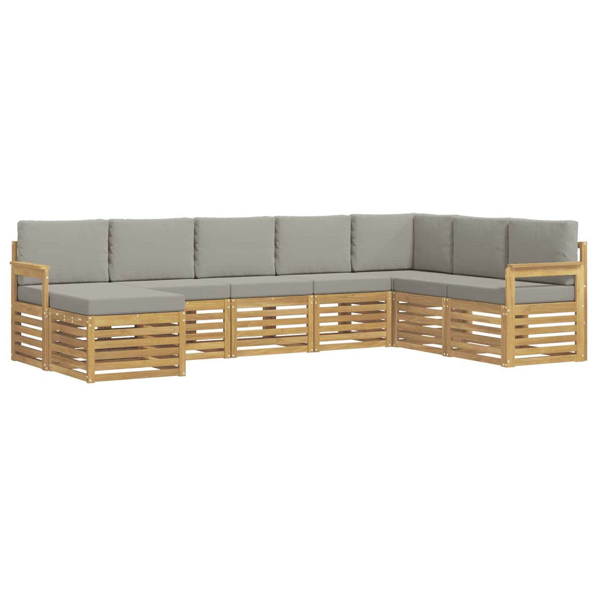 Set vanjskih sofa 8 kom. Bijela i svijetlosiva Poliester