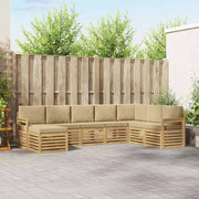Set vanjskih sofa 8 kom. Bijela i Bež Poliester