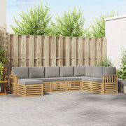 Set vanjskih sofa 8 kom. Bijela i svijetlosiva Poliester