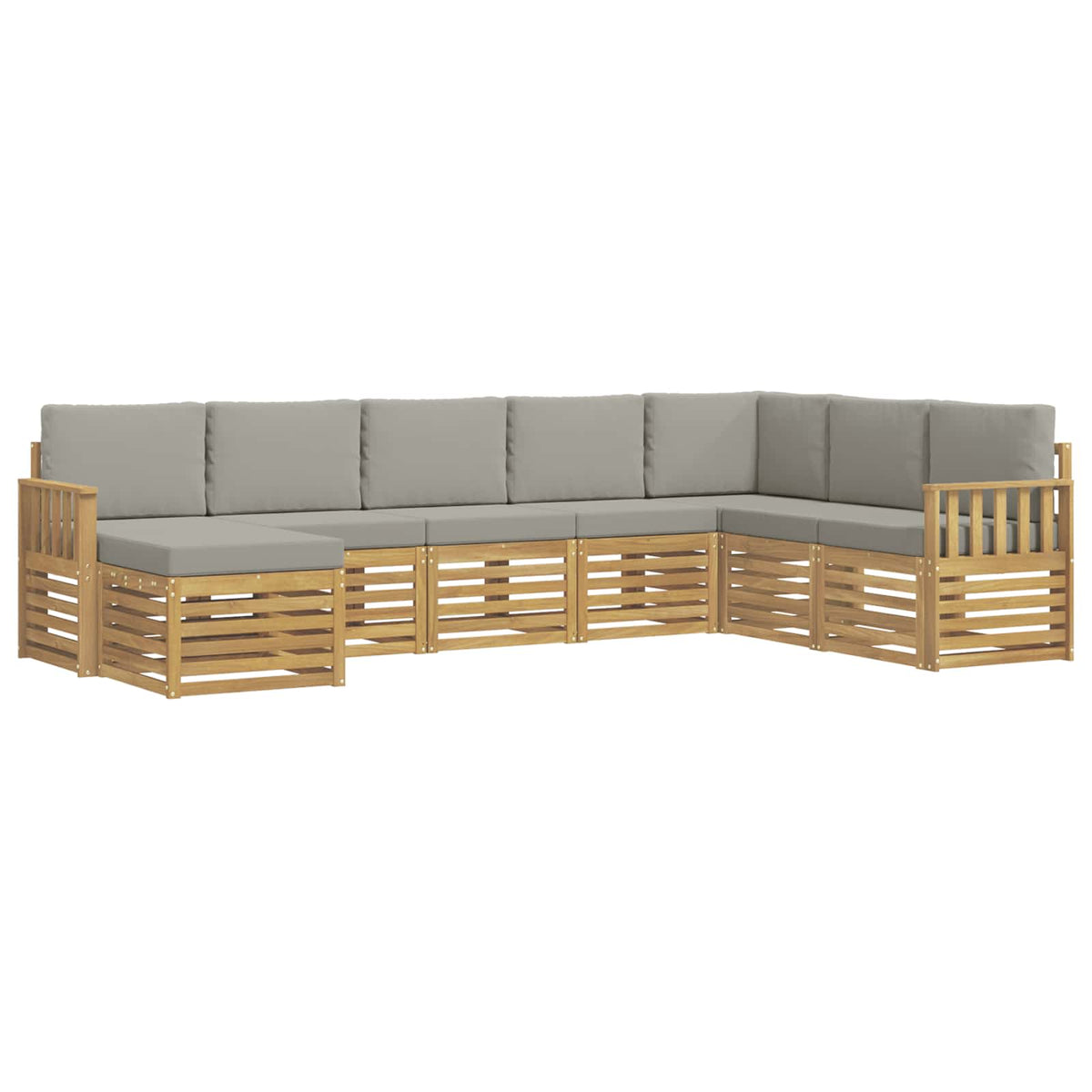 Set vanjskih sofa 8 kom. Bijela i svijetlosiva Poliester