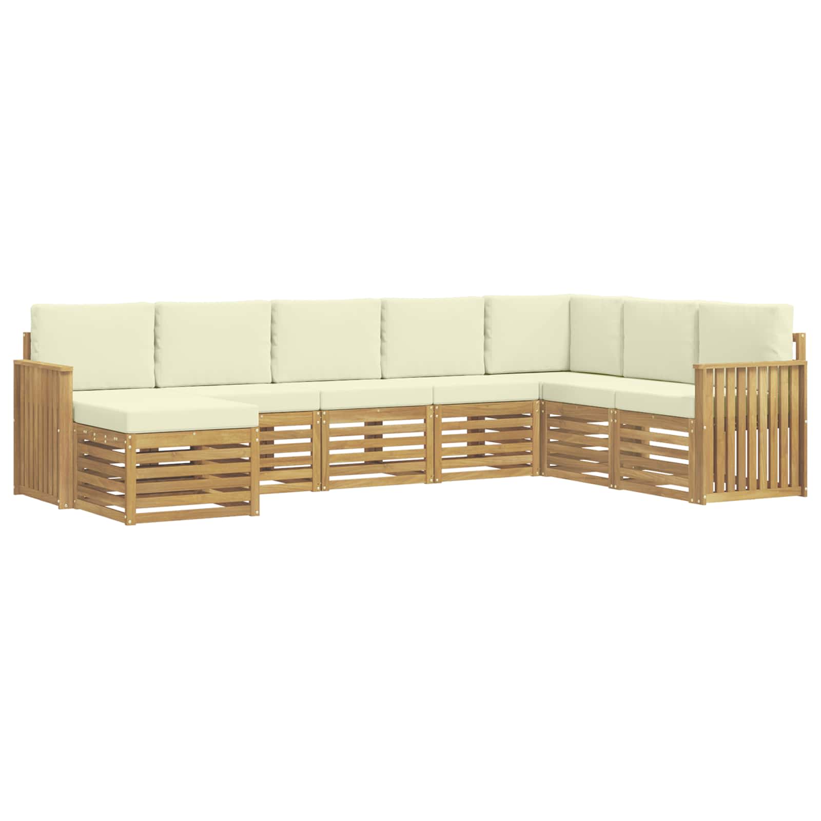 Set vanjskih sofa 8 pcs Bijela i krem 306 x 187,5 x 73 cm