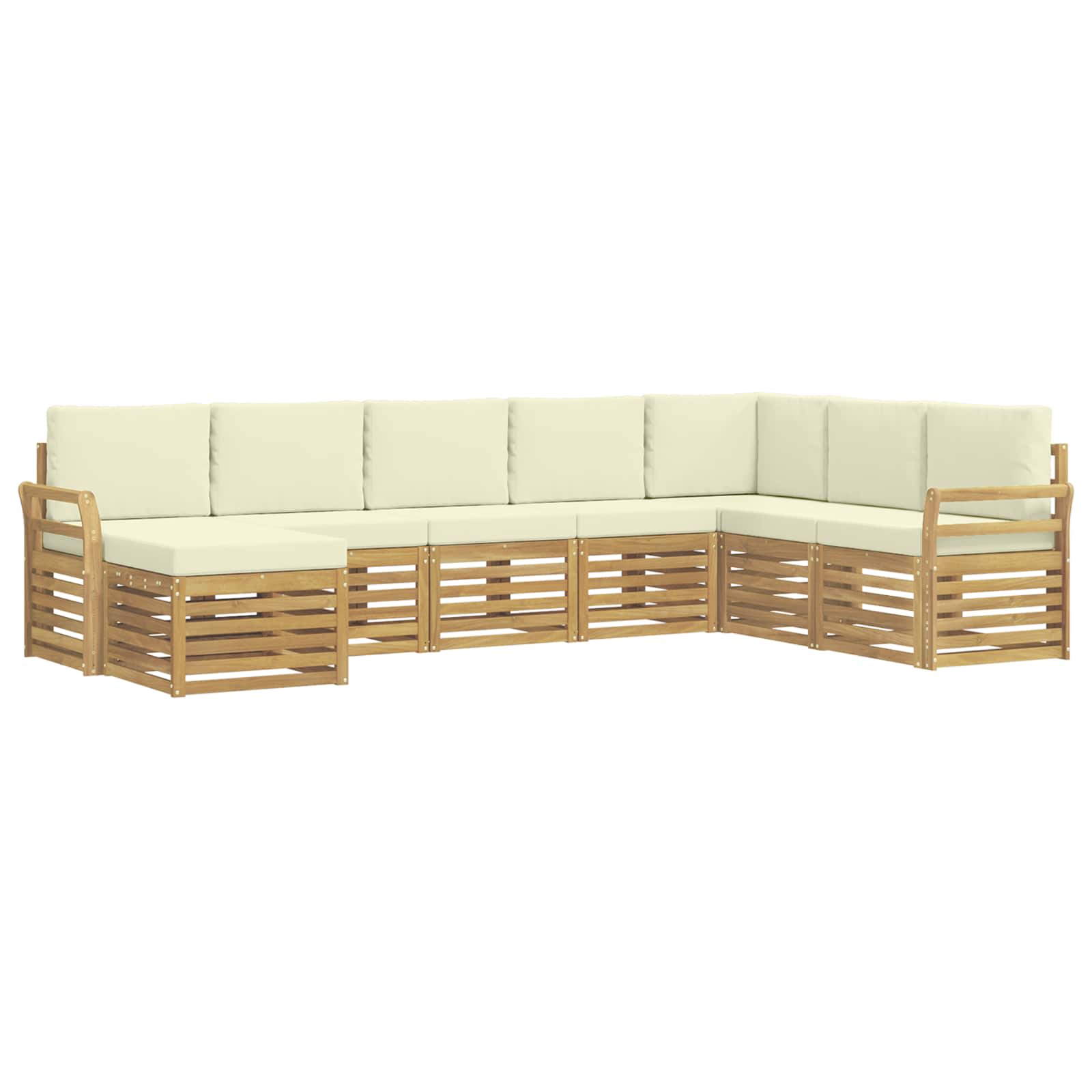 Set vanjskih sofa 8 pcs Bijela i krem 308 x 190 x 73 cm
