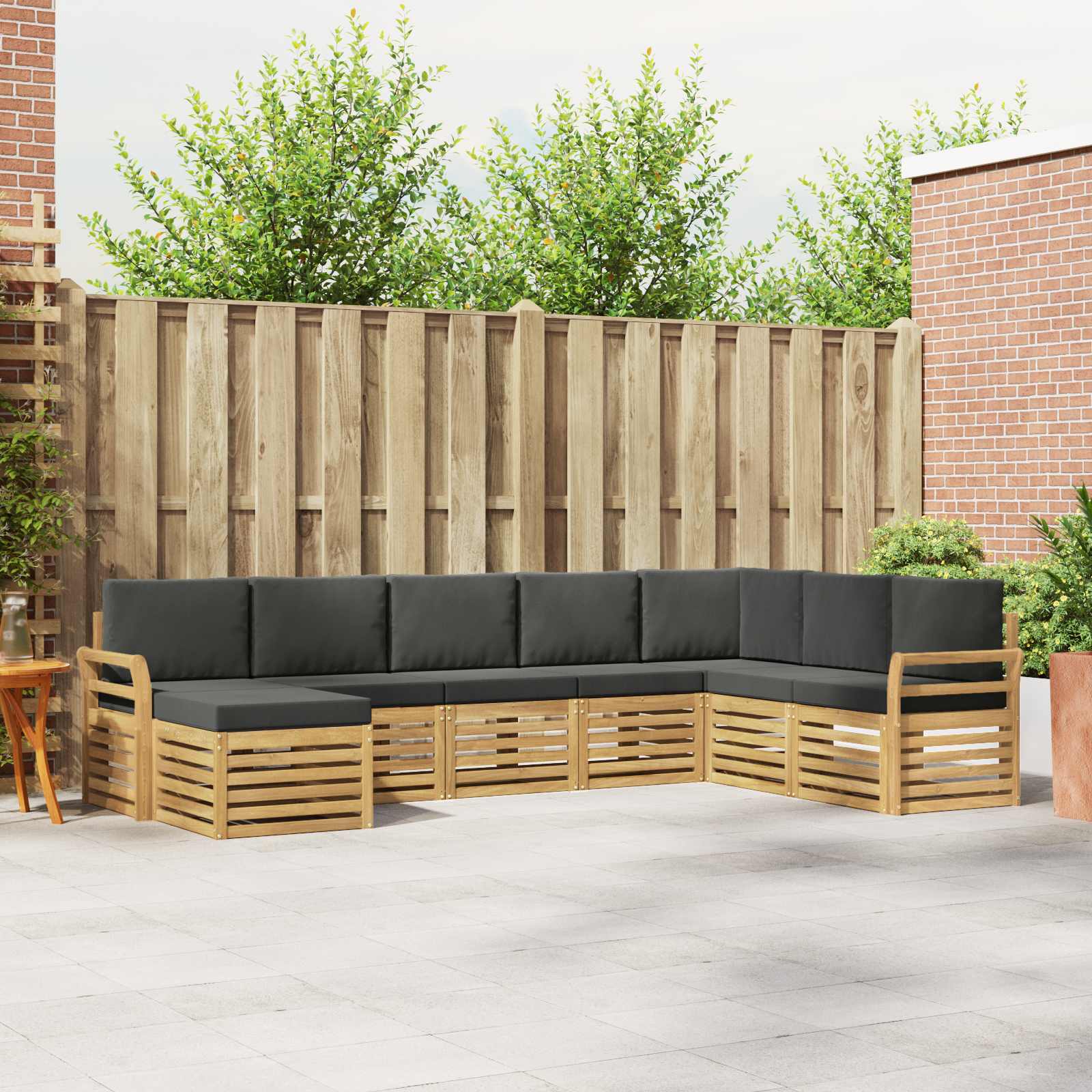 Set vanjskih sofa 8 pcs Bijela i antracit 308 x 190 x 73 cm