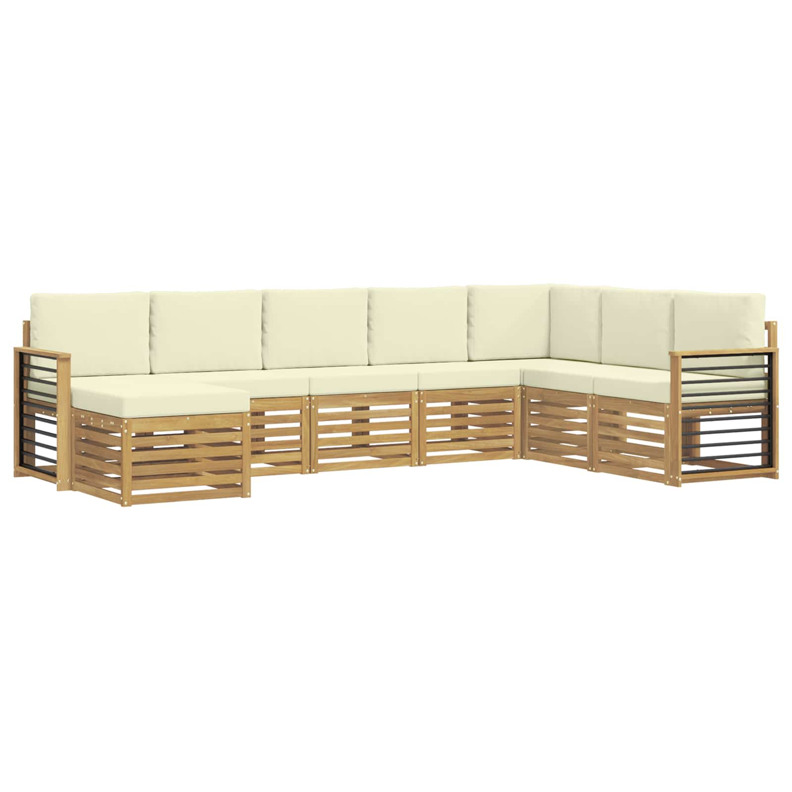 Set vanjskih sofa 8 pcs Bijela i krem 306 x 187,5 x 73 cm