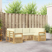 Set vanjskih sofa 5 pcs Bijela i Krem 245 x 128,5 x 73 cm