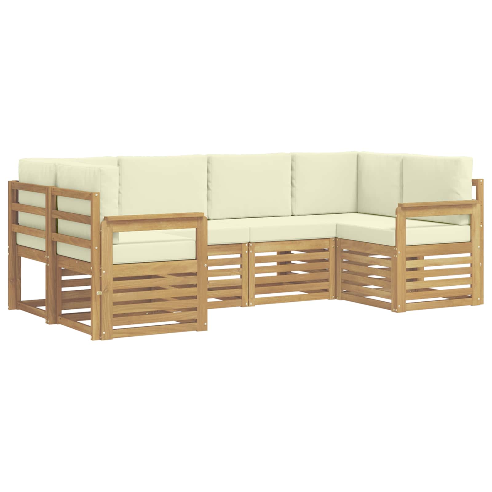 Set vanjskih sofa 5 pcs Bijela i Krem 245 x 128,5 x 73 cm