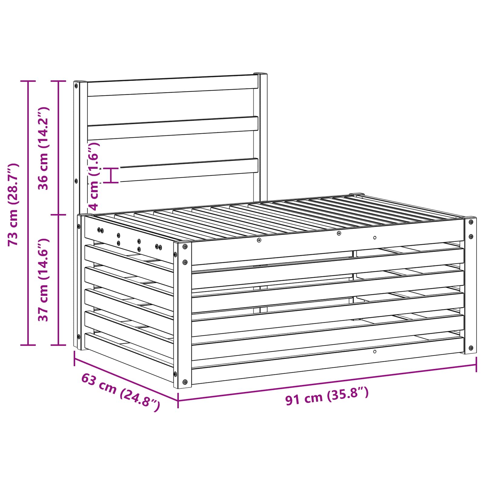 Set vanjskih sofa 3 Komad Bijela 182,5 x 63 x 73 cm