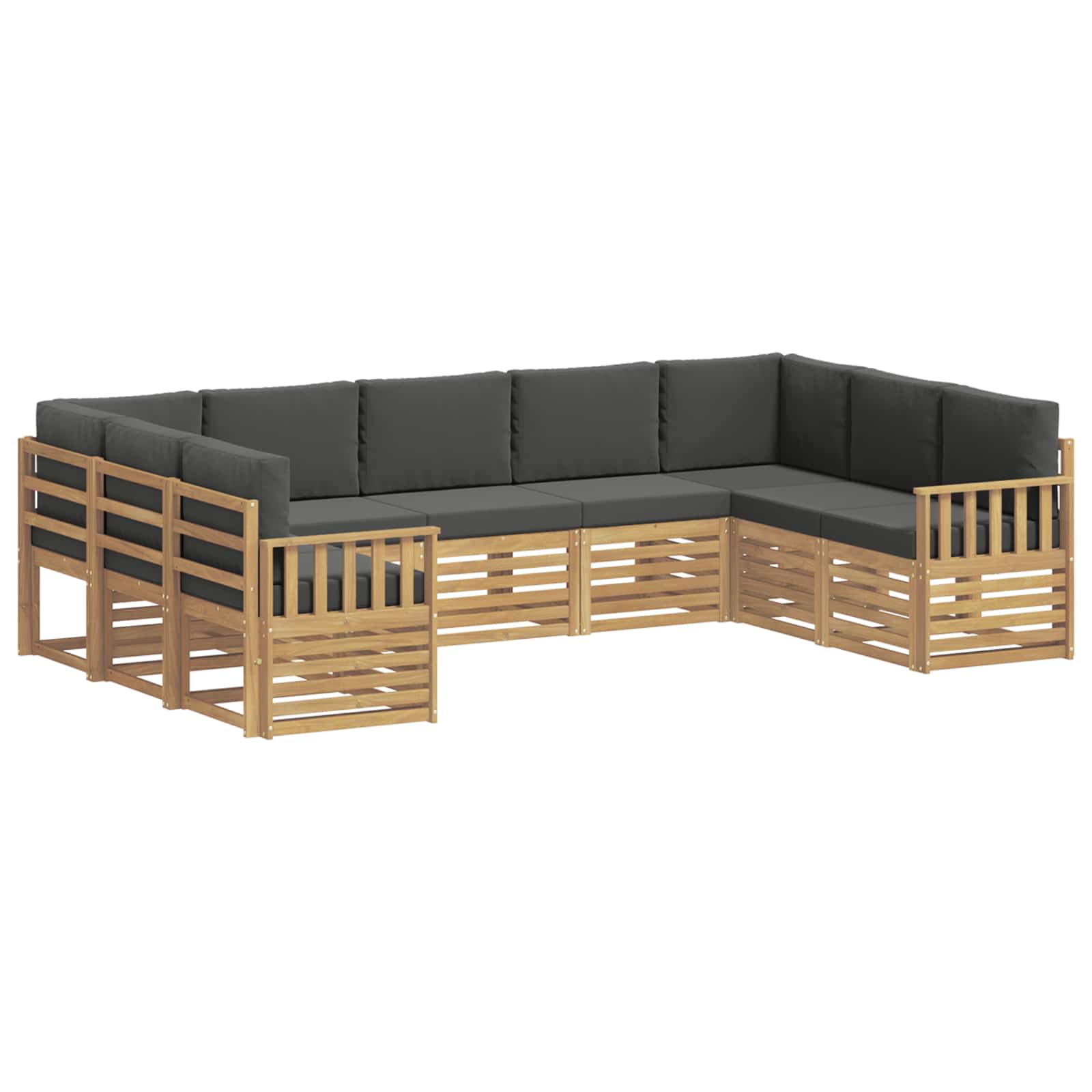 Set vanjskih sofa 7 pcs Bijela i Antracit 304 x 128,5 x 73 cm