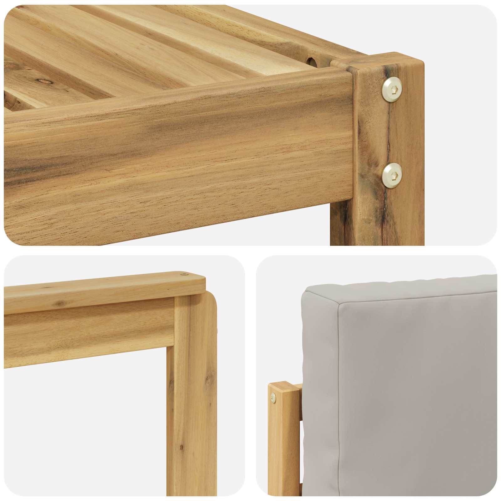 Set vanjskih sofa 8 pcs Bijela i svijetlosiva 59 x 59 x 37 cm