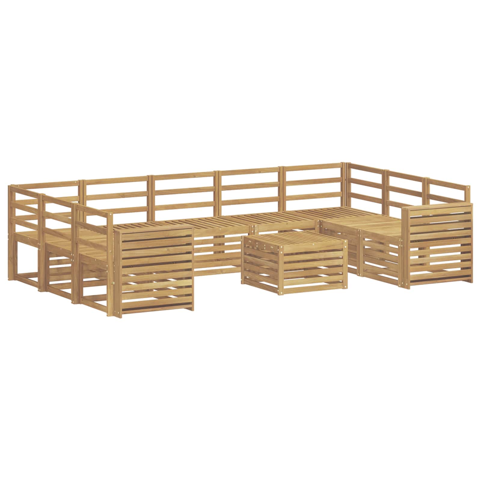 Set vanjskih sofa 10 pcs Bijela 59 x 59 x 37 cm