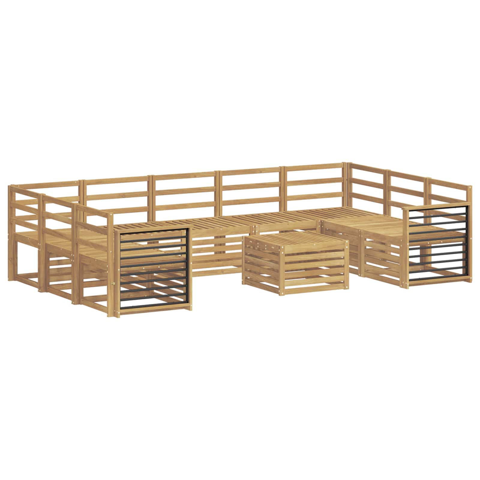 Set vanjskih sofa 10 pcs Bijela 59 x 59 x 37 cm