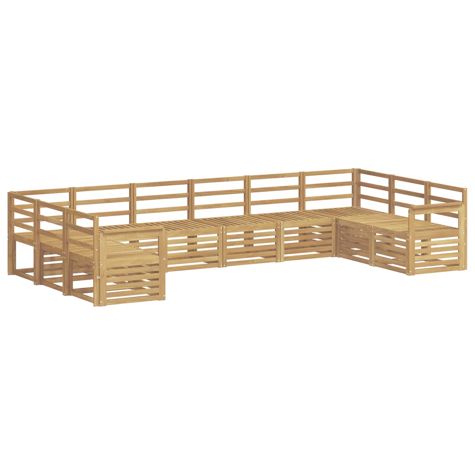 Set vanjskih sofa 10 pcs Bijela 363 x 187,5 x 73 cm