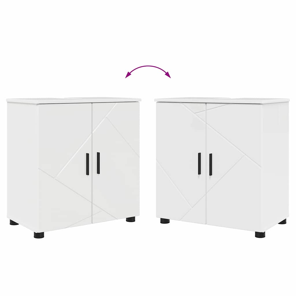 Set namještaja za kupaonicu s ladicama 5 pcs Visoki sjaj bijela