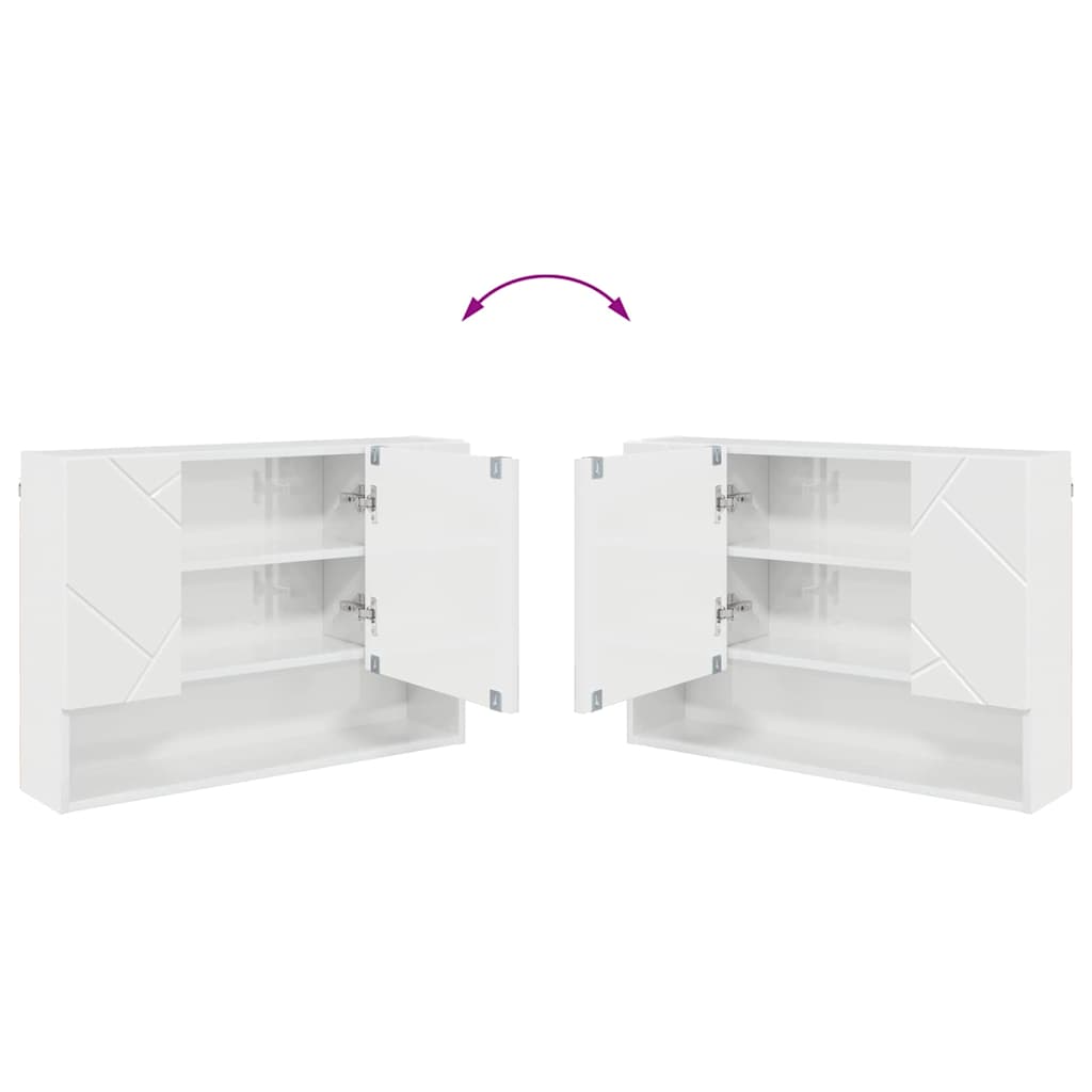 Set namještaja za kupaonicu s ladicama 2 pcs Visoki sjaj bijela