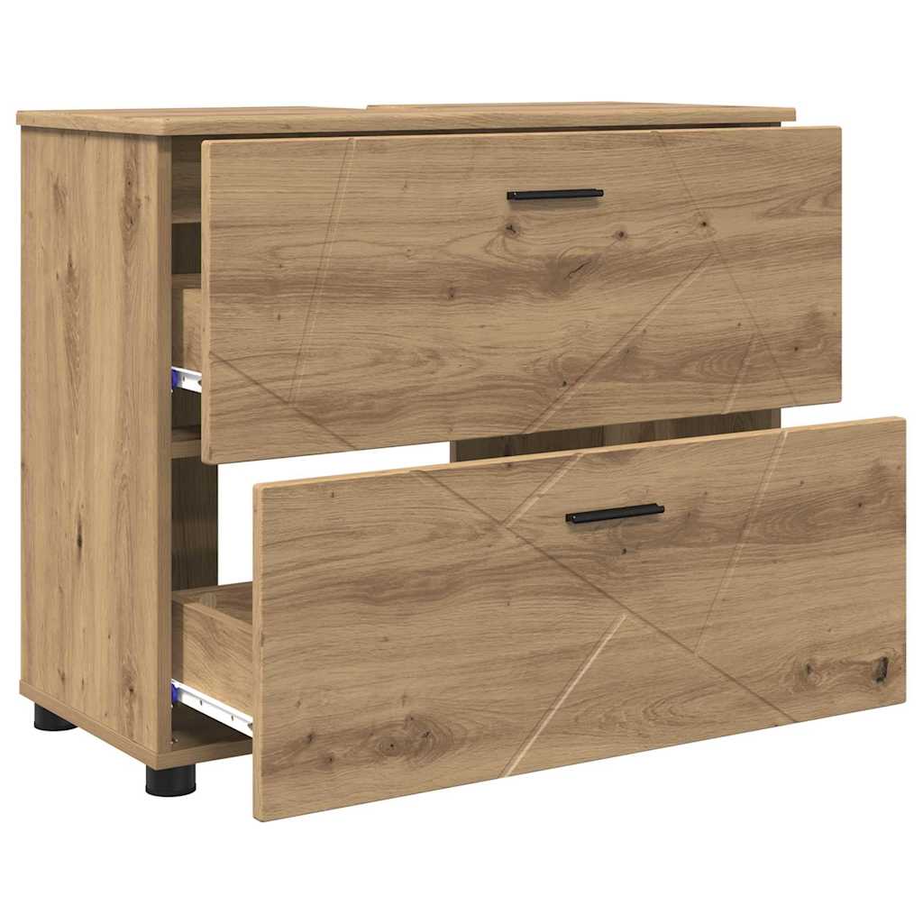 Set namještaja za kupaonicu 3 kom. Umjetnički hrast Smeđa 76,5 x 35 x 64 cm