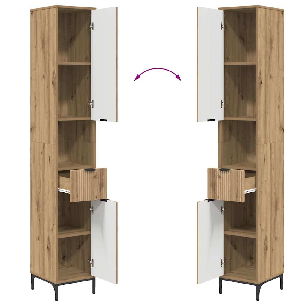 Set namještaja za kupaonicu 4 kom. Umjetnički hrast Smeđa 60.5 x 33.5 x 61 cm