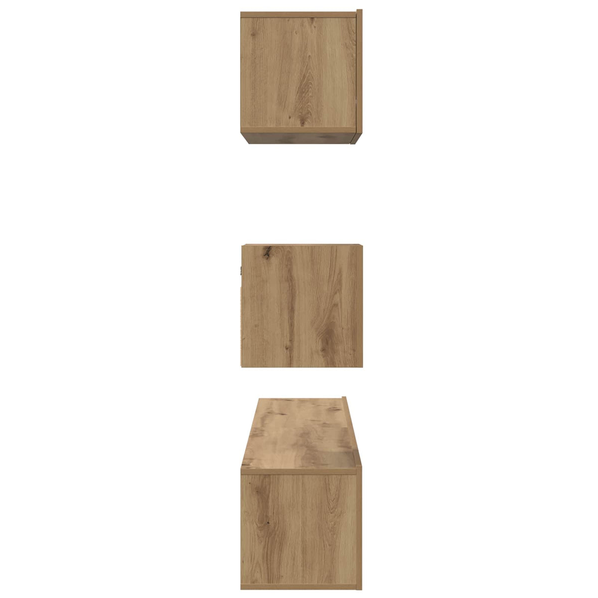 Set TV komoda 3 kom. Umjetnički hrast Konstruirano drvo Smeđa 80 x 30 x 30 cm