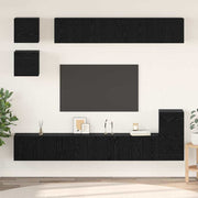 Set TV komoda 8 kom. Crni hrast Konstruirano drvo Crna 80 x 30 x 30 cm