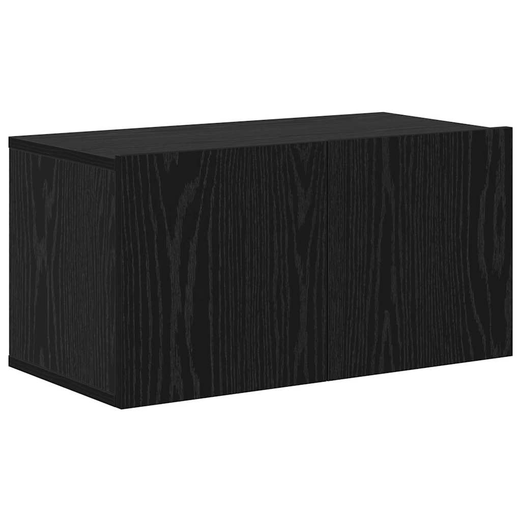 Set TV komoda 8 kom. Crni hrast Konstruirano drvo Crna 80 x 30 x 30 cm