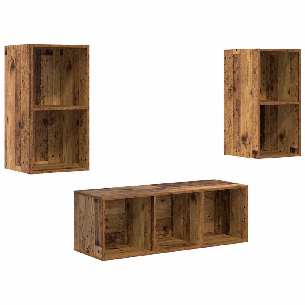 Set TV komoda 3 kom. Staro drvo Konstruirano drvo