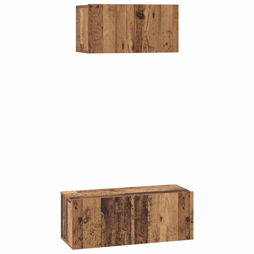 Set TV komoda 2 kom. Staro drvo Konstruirano drvo
