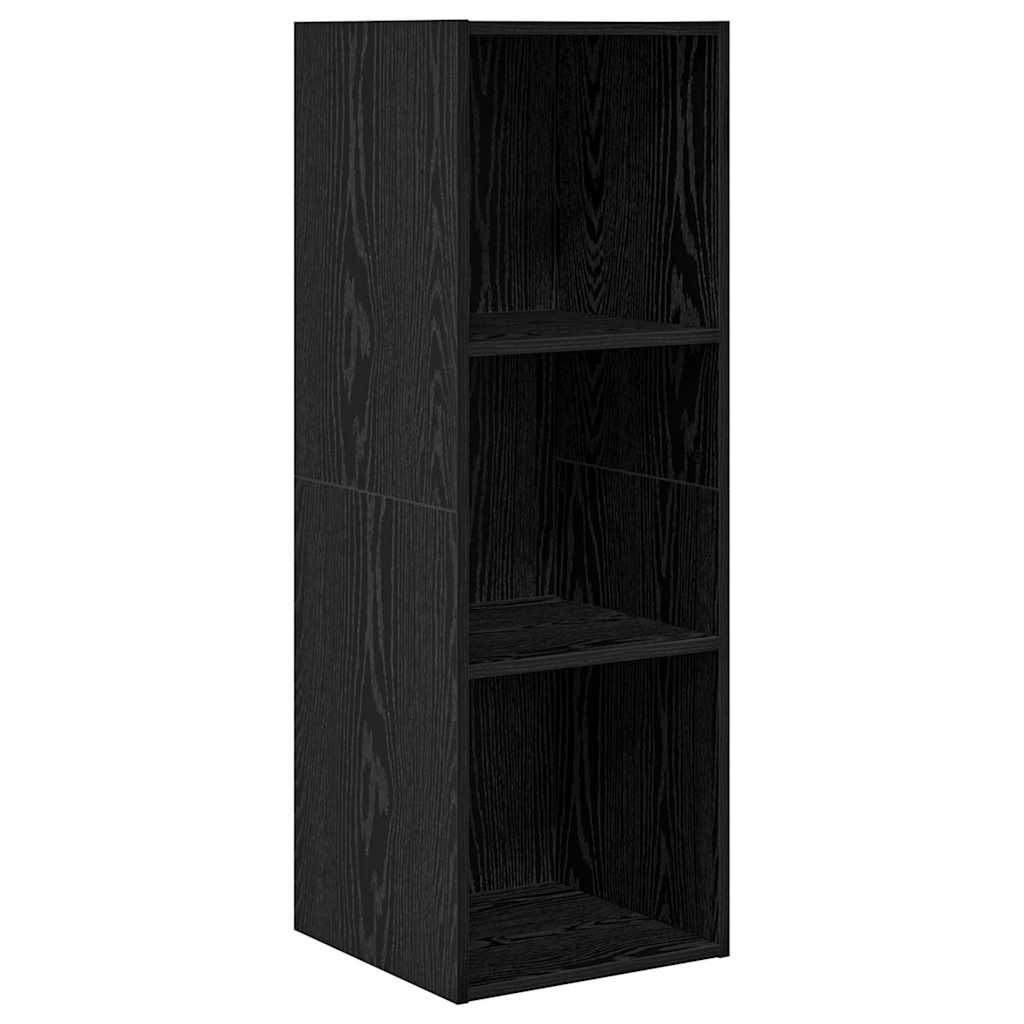 Set TV komoda 4 kom. Crni hrast Konstruirano drvo Crna 37 x 37 x 142,5 cm