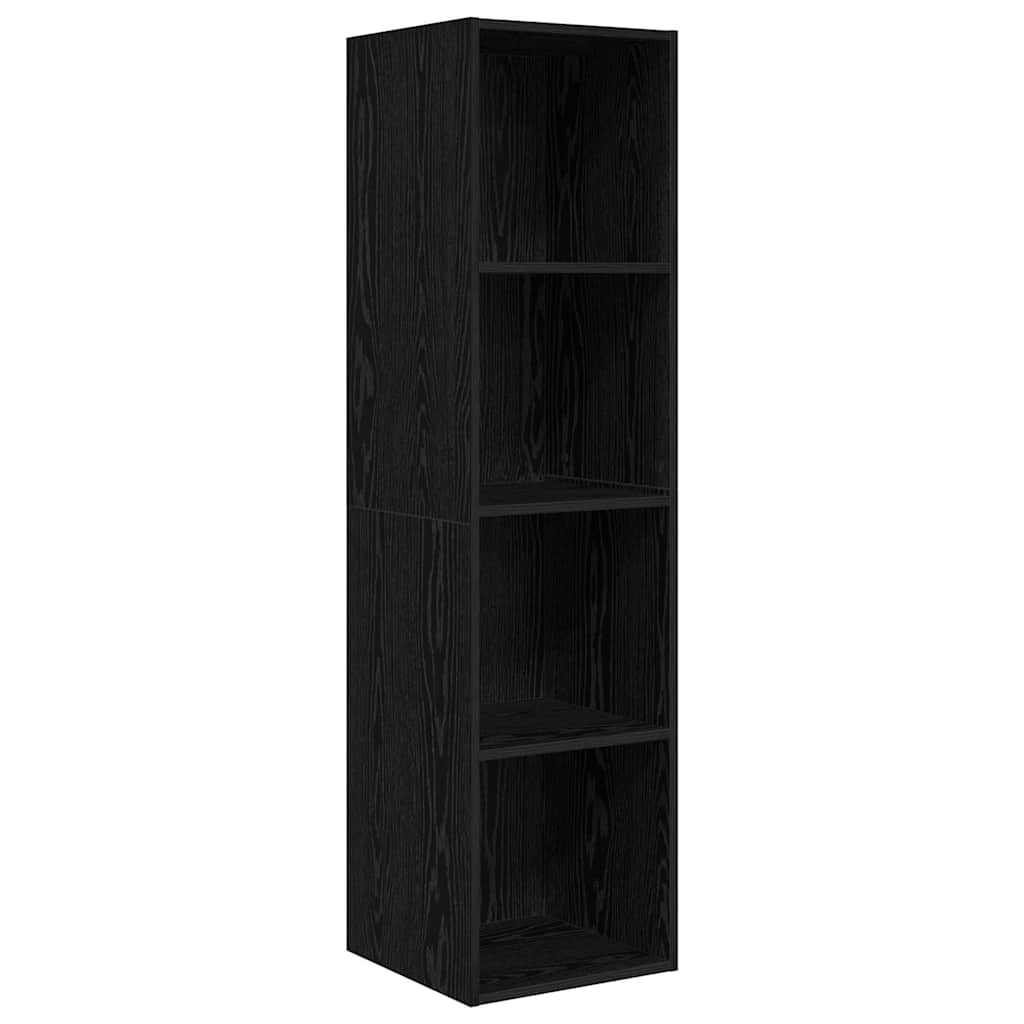 Set TV komoda 4 kom. Crni hrast Konstruirano drvo Crna 37 x 37 x 142,5 cm