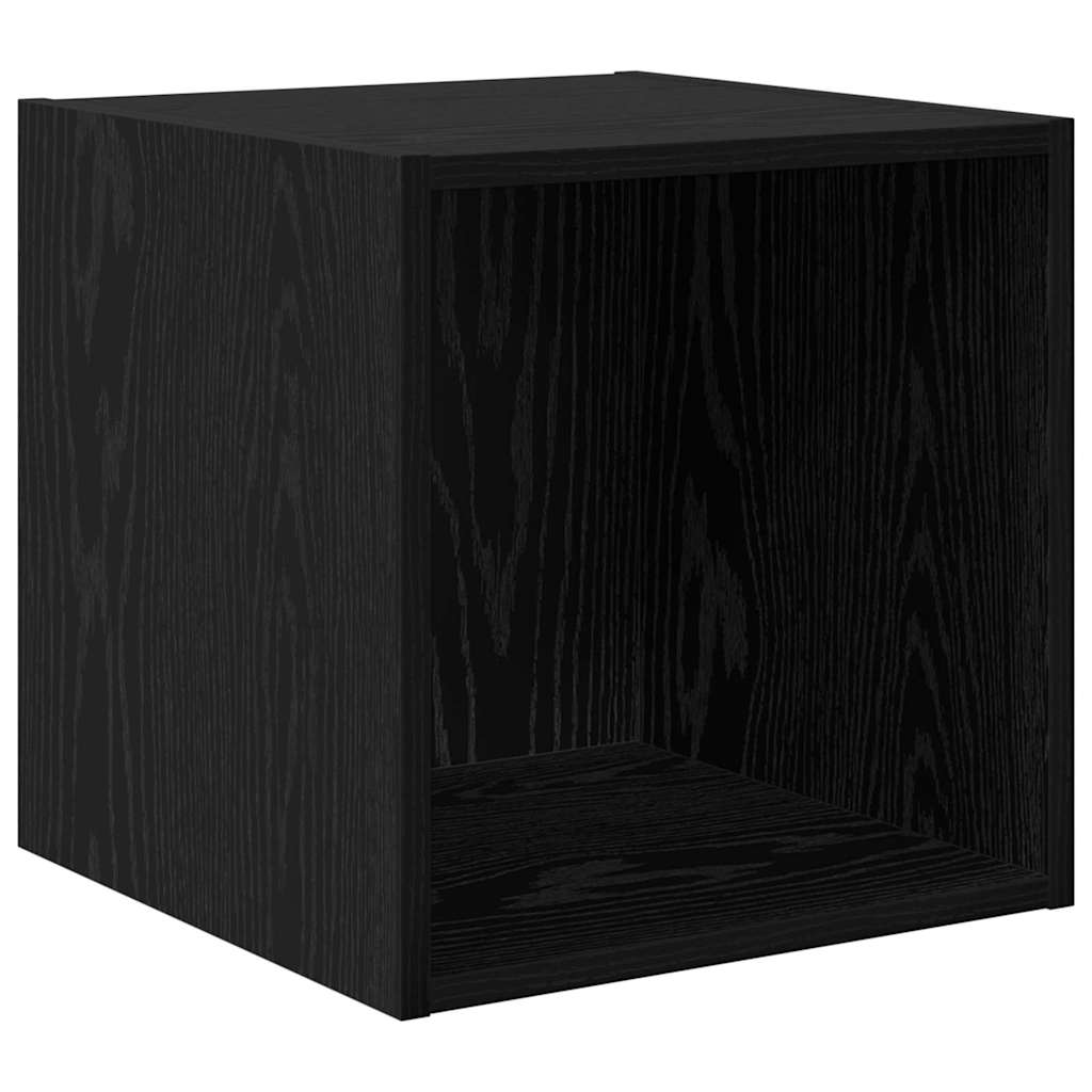 Set TV komoda 4 kom. Crni hrast Konstruirano drvo Crna 37 x 37 x 142,5 cm