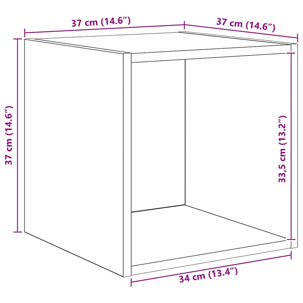 Set TV komoda 4 kom. Crni hrast Konstruirano drvo Crna 37 x 37 x 142,5 cm