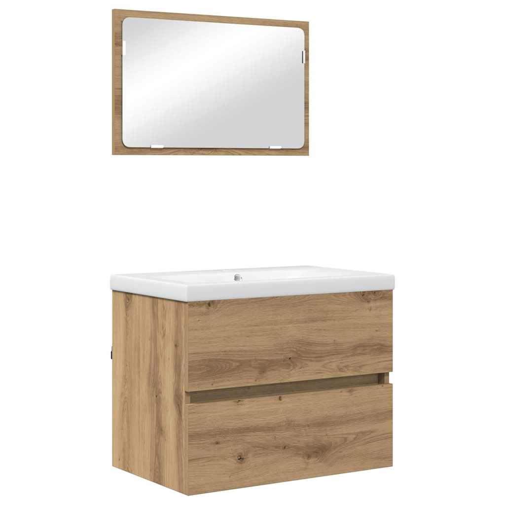 Set namještaja za kupaonicu 3 kom. Umjetnički hrast Smeđa 61 x 39 x 45 cm