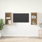 Set TV komoda Zidne 2 pcs Umjetnički hrast 37 x 37 x 72 cm