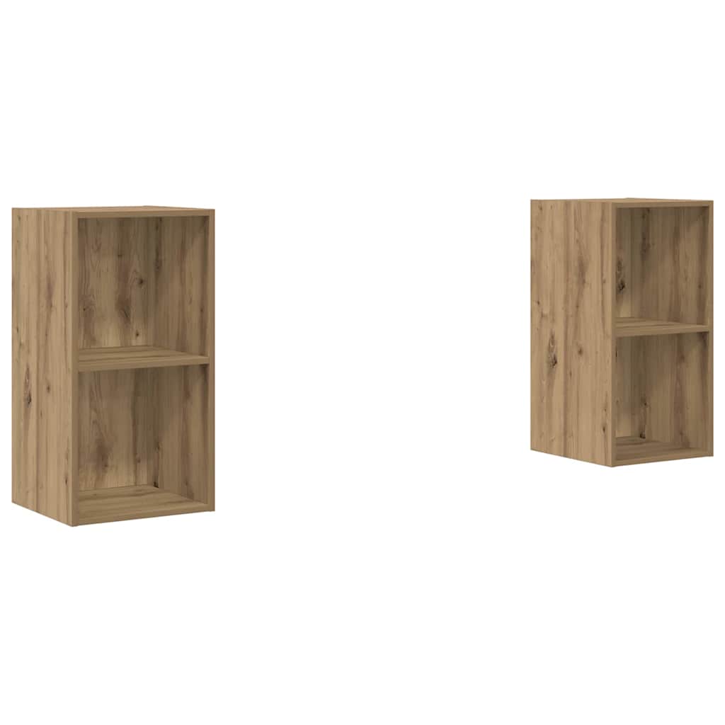 Set TV komoda Zidne 2 pcs Umjetnički hrast 37 x 37 x 72 cm